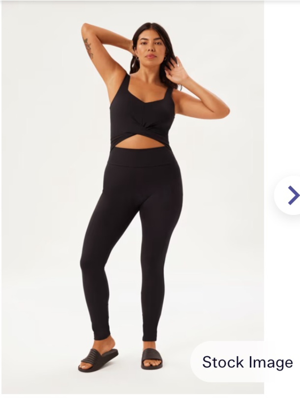 Girlfriend Collective Black Twist Unitard S